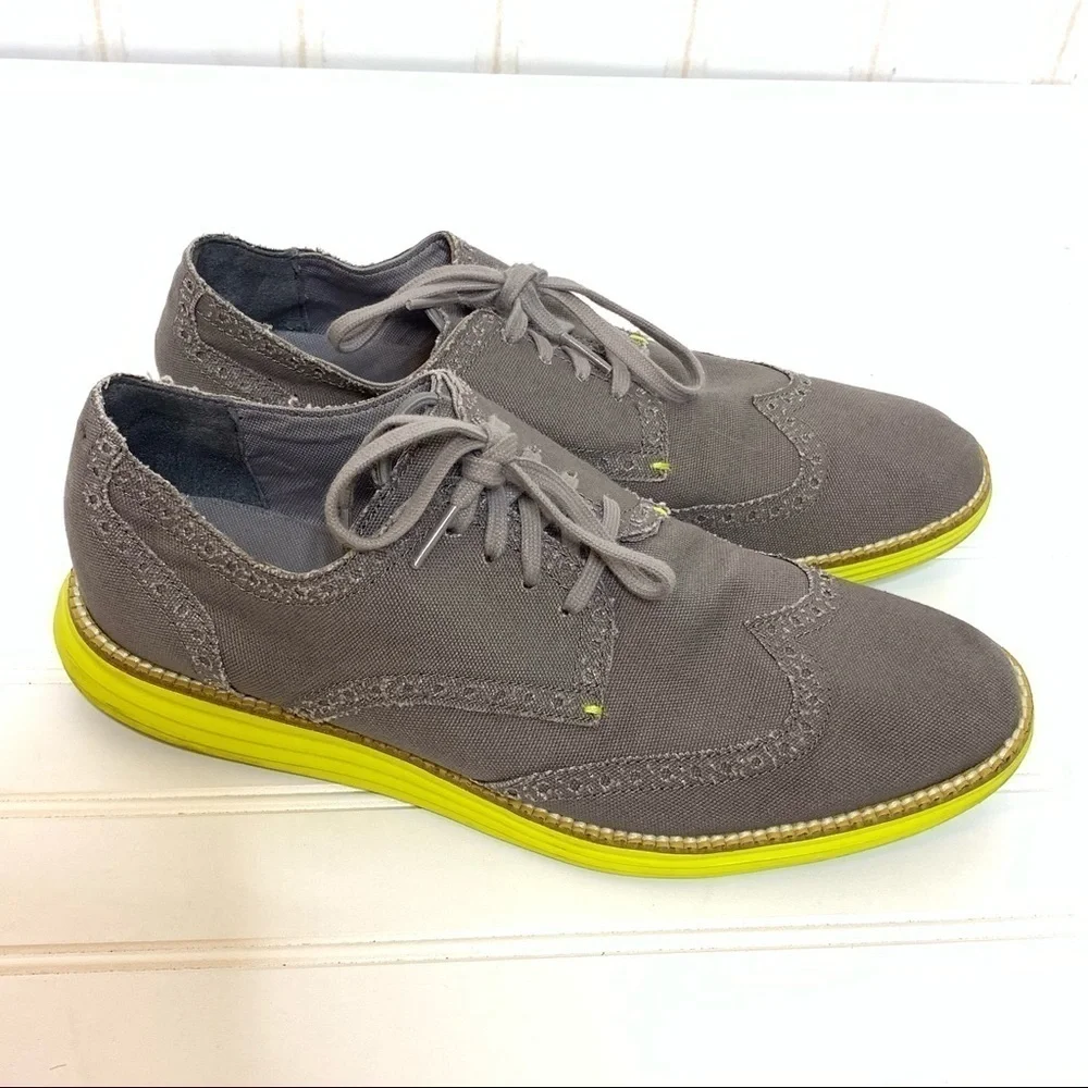 COLE HAAN LUNARGRAND GREY SUEDE OXFORD SHOES 396